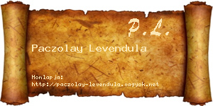 Paczolay Levendula névjegykártya
